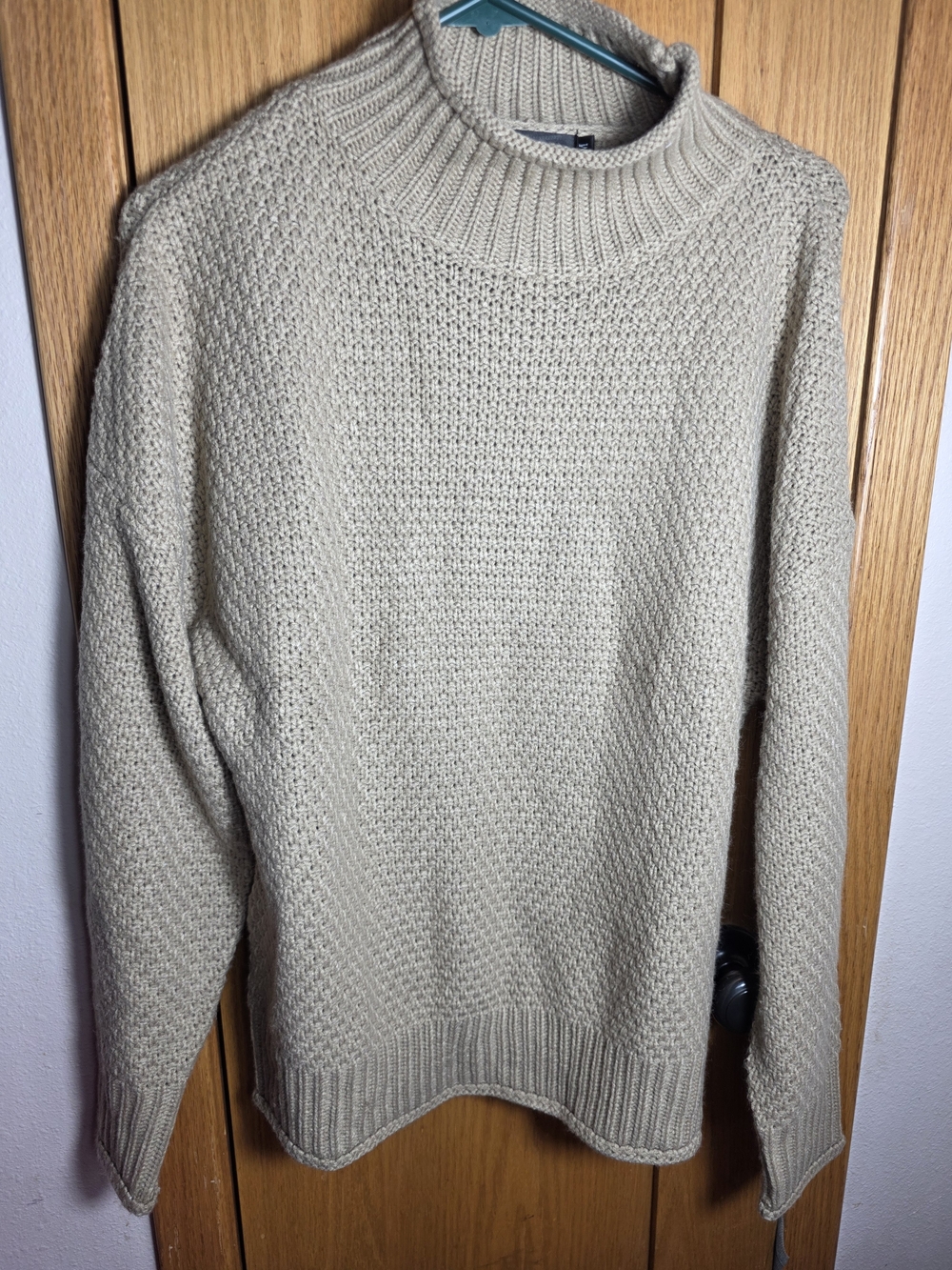 Source Unknown Beige Cowl Neck Sweater Medium